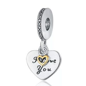I Love You Forever Heart Dangle Charm